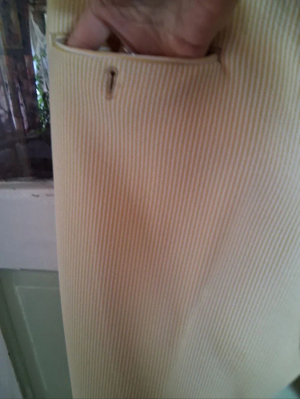 Men's Cream Corduroy Pants - Classic Straight Fit Vintage Item